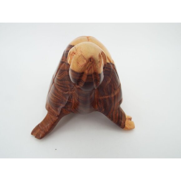 Hand Carved Rosewood Turtle Figurine Sculpture - Picture 4 of 10